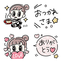 [LINE絵文字] ♡ちびガール♡の画像