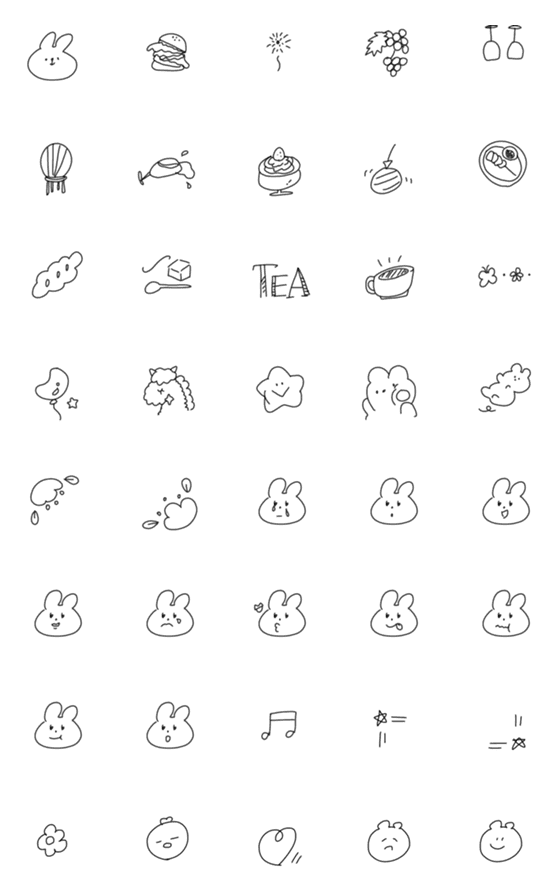 [LINE絵文字]cute  simple  happyの画像一覧