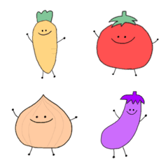 [LINE絵文字] 野菜も生き物 絵文字の画像