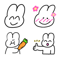 [LINE絵文字] Doristory-Rabbit Small Whiteの画像