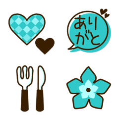 [LINE絵文字] 大人のシンプル絵文字 チョコミントカラーの画像