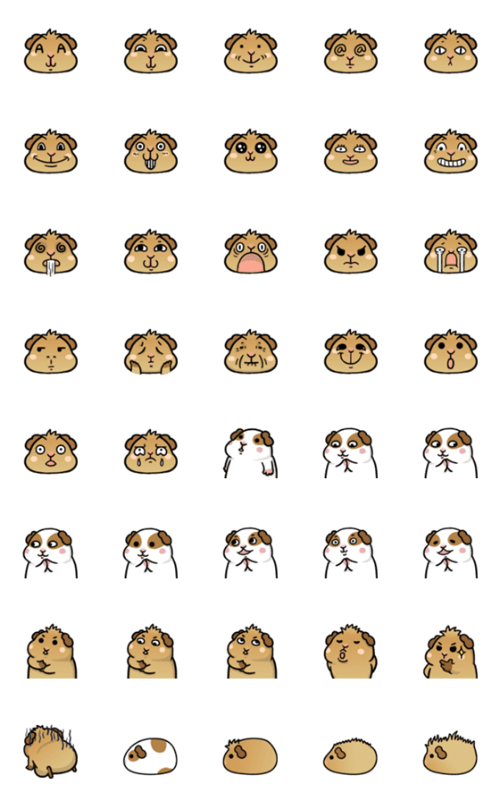 [LINE絵文字]Lovely Guinea Pig 2の画像一覧