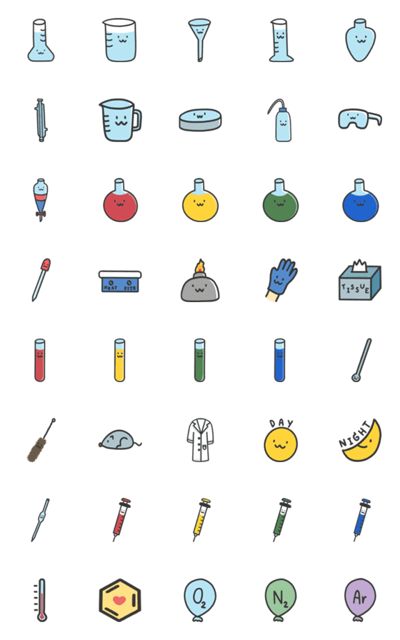 [LINE絵文字]Chemistry laboratory :)の画像一覧