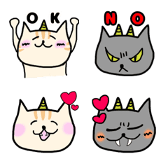 [LINE絵文字] ねこおに 絵文字の画像