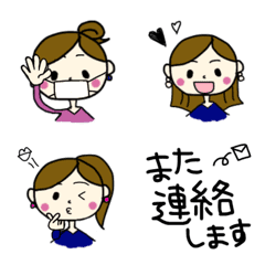 [LINE絵文字] 表情豊かな女の子絵文字の画像