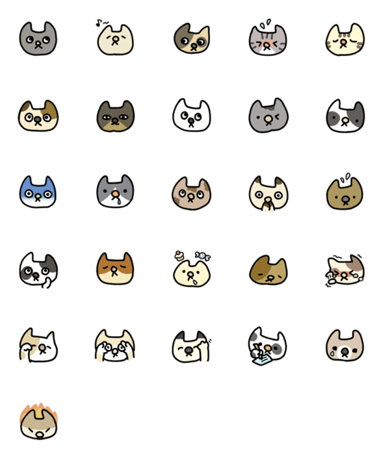 [LINE絵文字]いろいろな柄のねこ 2の画像一覧