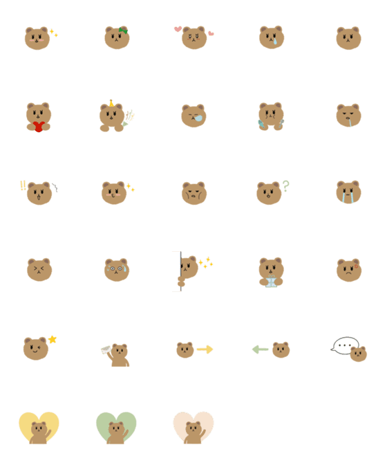 [LINE絵文字]lovely brown bearの画像一覧