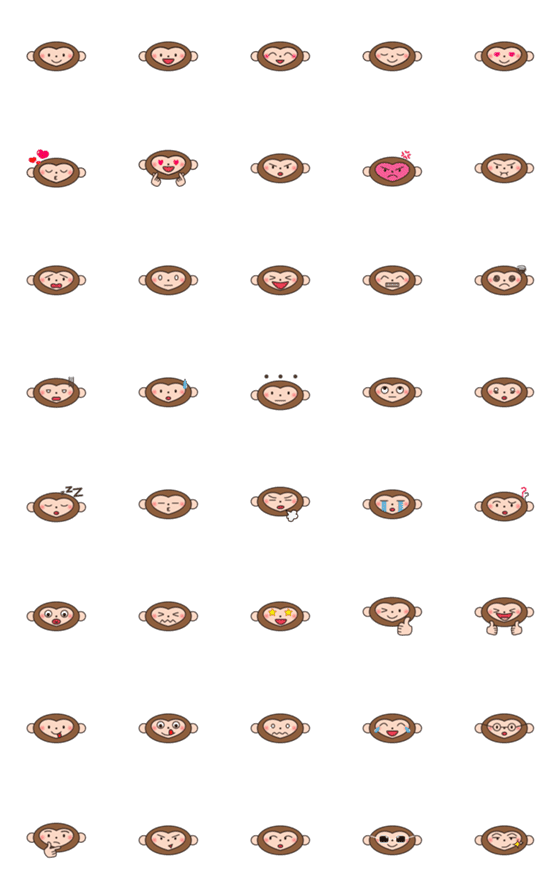 [LINE絵文字]Little Monkey's Emojiの画像一覧