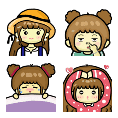 [LINE絵文字] Pink QQ girl-practical expressionの画像