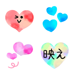 [LINE絵文字] タイダイ♥️ハートの画像