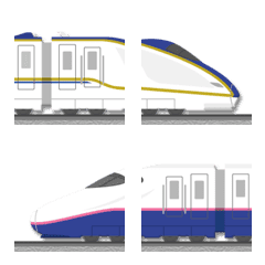 [LINE絵文字] 金沢/新潟〜東京 あおい新幹線と駅名標の画像