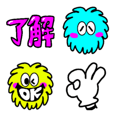 [LINE絵文字] カラフルネオンなモジャモジャくんの画像