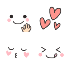 [LINE絵文字] シンプル・可愛い・使いやすい♡顔絵文字♡の画像