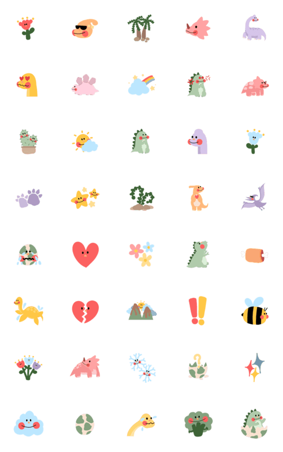 [LINE絵文字]DINO CUTE KINGDOMSの画像一覧