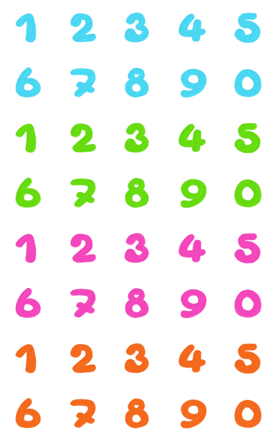 [LINE絵文字]Number neon oil paint emojiの画像一覧
