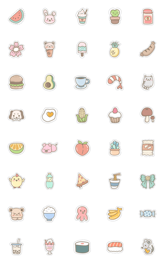 [LINE絵文字]Cute doodle emojiの画像一覧