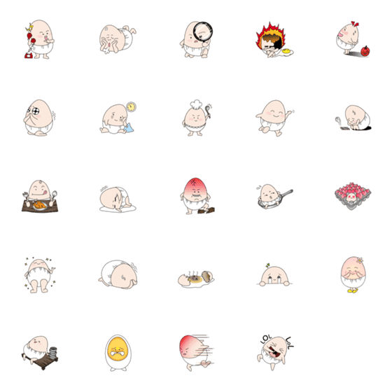 [LINE絵文字]Cute Egg-Manの画像一覧