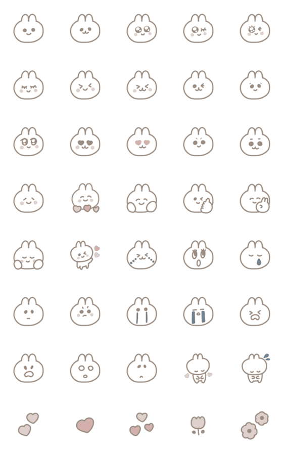 [LINE絵文字]YUKANCO white bunnyの画像一覧