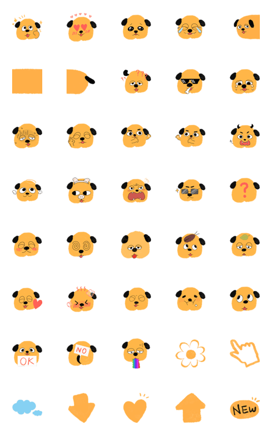 [LINE絵文字]Lazy Dog Emoticonの画像一覧