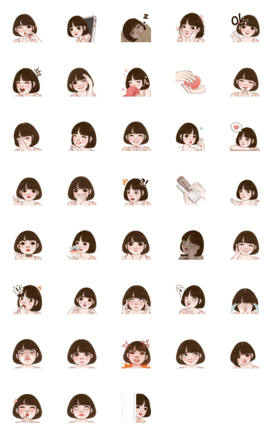 [LINE絵文字]Mirin cute girl emojiの画像一覧