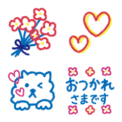 [LINE絵文字] ♡♡クレヨン線画♪シンプル♡♡の画像