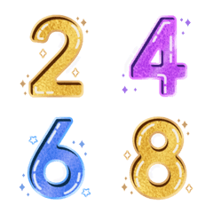 [LINE絵文字] Number classic gold powder emojiの画像