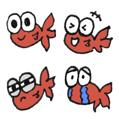 [LINE絵文字] 簡単金魚の画像