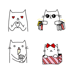 [LINE絵文字] White Snow Catの画像