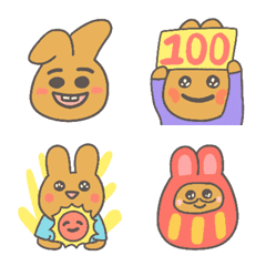 [LINE絵文字] Caramel Rabbit Emojisの画像