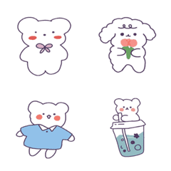 [LINE絵文字] 紫のかわいいクマの画像