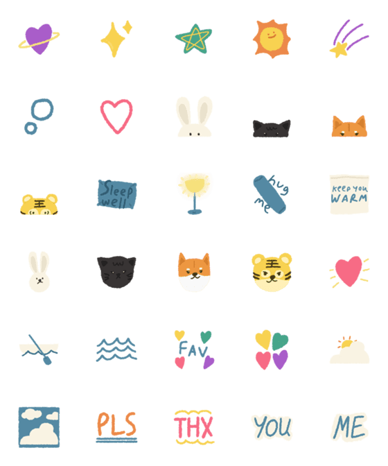 [LINE絵文字]little cute comfy vacation emojiの画像一覧