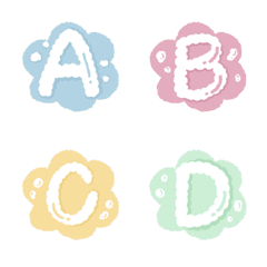 [LINE絵文字] Fluffy alphabet pastel fontの画像