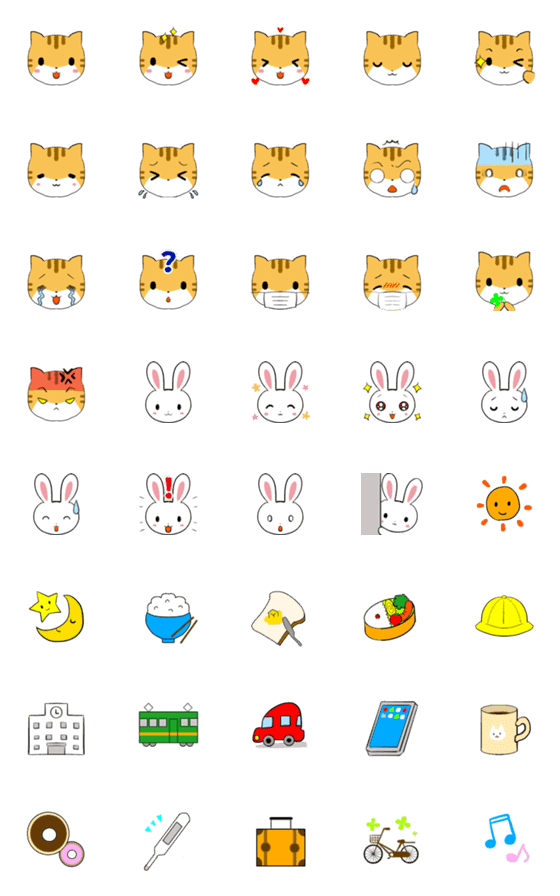 [LINE絵文字]キャットラビー☆日常使える絵文字の画像一覧