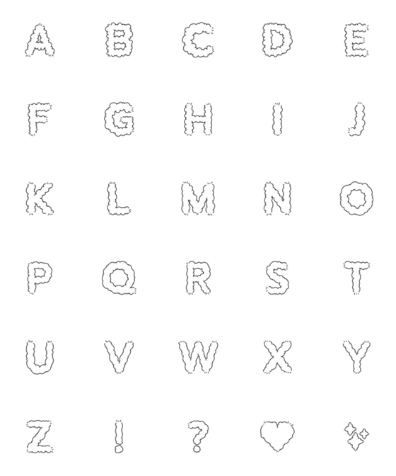 [LINE絵文字]fluffy alphabetの画像一覧