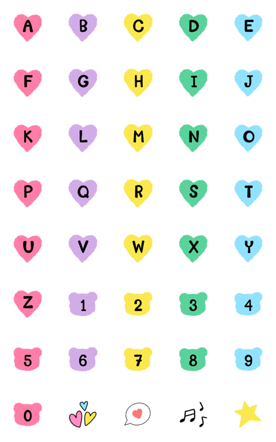 [LINE絵文字]Pastel English Alphabet Emojiの画像一覧