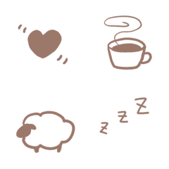 [LINE絵文字] シンプル絵文字 茶色ver.の画像