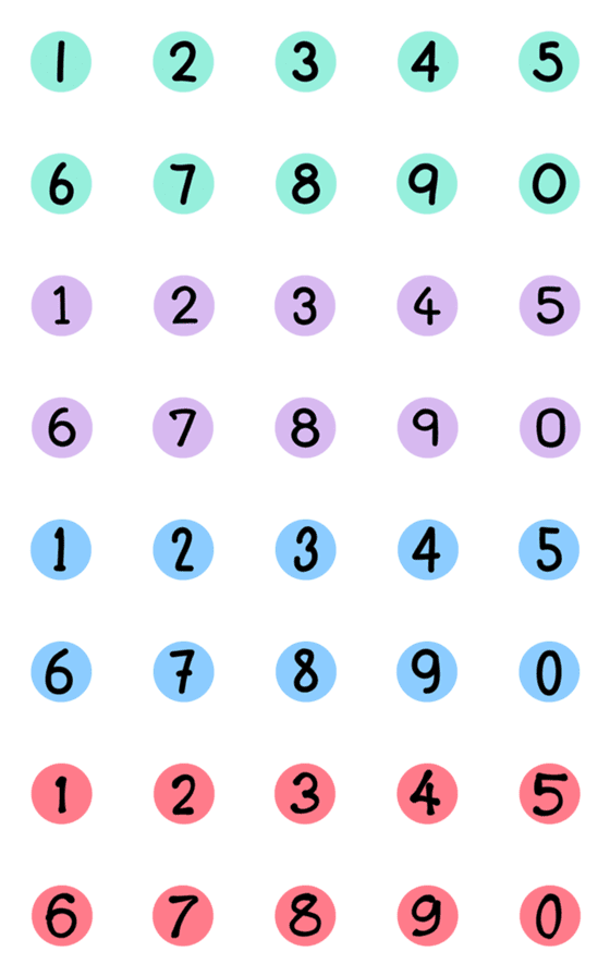 [LINE絵文字]Number in a circleの画像一覧