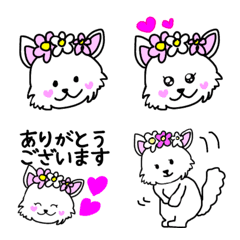 [LINE絵文字] 使えるもふもふいぬ？ねこ？敬語あり絵文字の画像