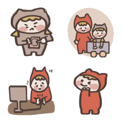 [LINE絵文字] Big Wolf and Little Red Riding Hood 4の画像