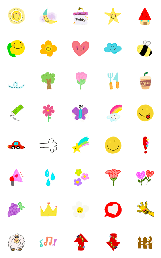 [LINE絵文字]ISSOHAPPY | colorful emojiの画像一覧