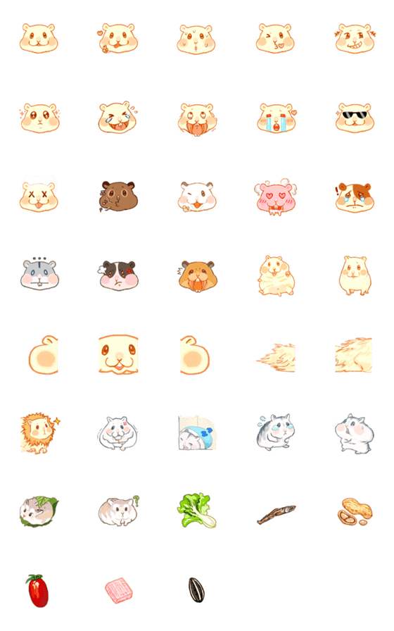 [LINE絵文字]many hamsterの画像一覧