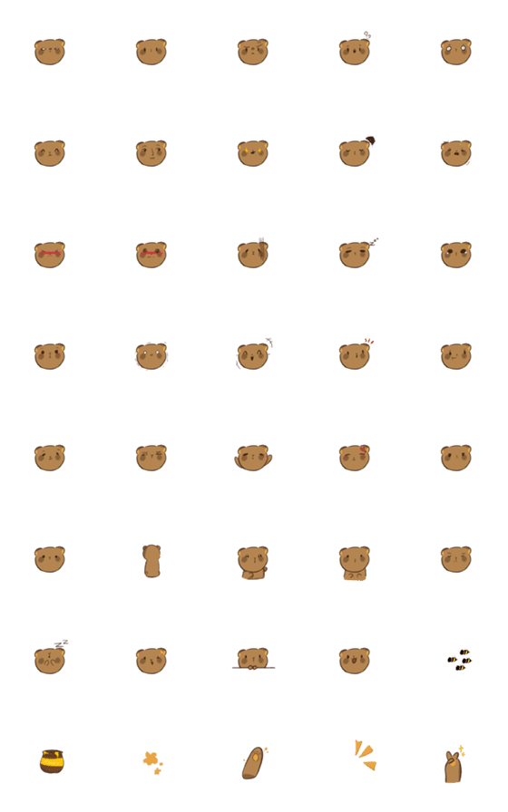 [LINE絵文字]A little brown bearの画像一覧