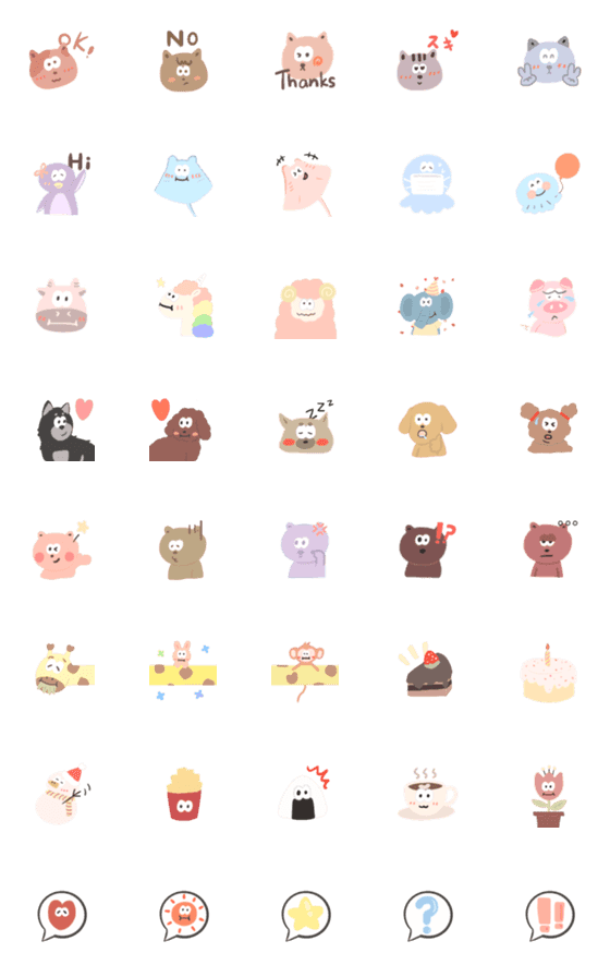 [LINE絵文字]many animals emojiの画像一覧