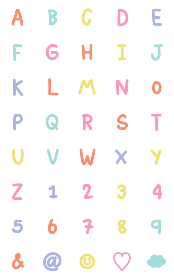 [LINE絵文字]English alphabets v.1の画像一覧