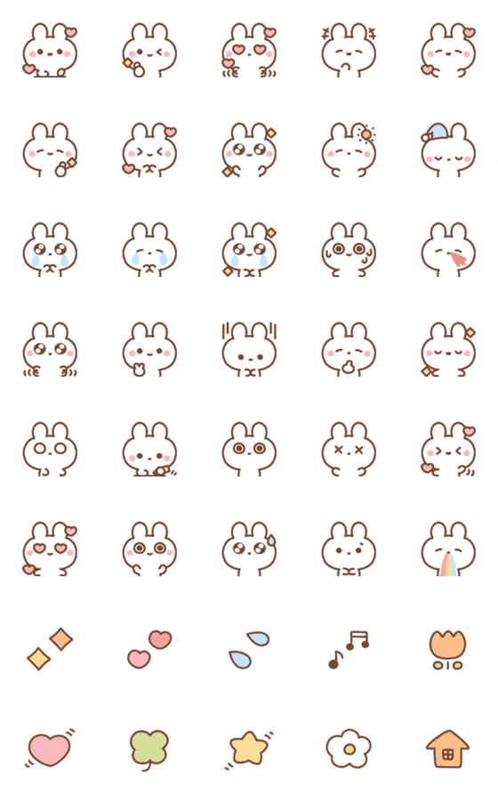 [LINE絵文字]a cute rabbit : )の画像一覧