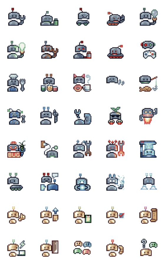 [LINE絵文字]8-bit Mini BOTの画像一覧