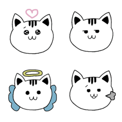 [LINE絵文字] しろいねこ/使いやすいシンプルデザイン。の画像