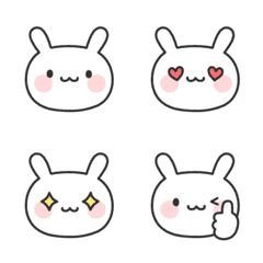 [LINE絵文字] かわいい白ウサギ♡様々な表情のセットの画像