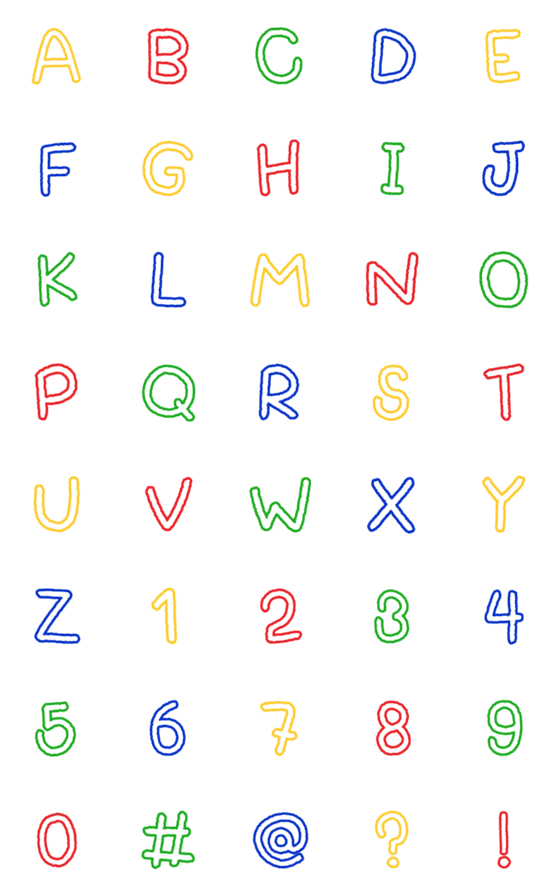 [LINE絵文字]English alphabets v.2の画像一覧