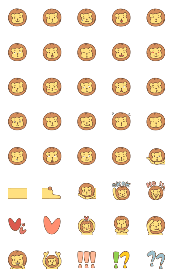 [LINE絵文字]Lion Phoebe Emoji 1の画像一覧